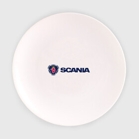 Тарелка 3D с принтом SCANIA в Екатеринбурге, фарфор | диаметр - 210 мм
диаметр для нанесения принта - 120 мм | scania | грузовик | скания