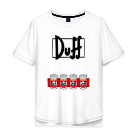 Мужская футболка хлопок Oversize с принтом DUFF-MAN YYYYEAH в Екатеринбурге, 100% хлопок | свободный крой, круглый ворот, “спинка” длиннее передней части | duff man the simpsons симпсоны дафф