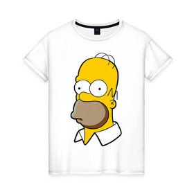 Женская футболка хлопок с принтом Homer в Екатеринбурге, 100% хлопок | прямой крой, круглый вырез горловины, длина до линии бедер, слегка спущенное плечо | homer simpson симпсоны барт гомер