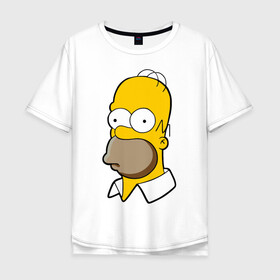 Мужская футболка хлопок Oversize с принтом Homer в Екатеринбурге, 100% хлопок | свободный крой, круглый ворот, “спинка” длиннее передней части | homer simpson симпсоны барт гомер