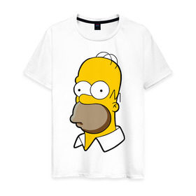 Мужская футболка хлопок с принтом Homer в Екатеринбурге, 100% хлопок | прямой крой, круглый вырез горловины, длина до линии бедер, слегка спущенное плечо. | homer simpson симпсоны барт гомер