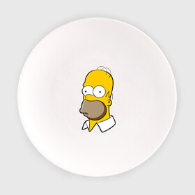 Тарелка с принтом Homer в Екатеринбурге, фарфор | диаметр - 210 мм
диаметр для нанесения принта - 120 мм | homer simpson симпсоны барт гомер