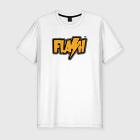 Мужская футболка премиум с принтом Flash FM в Екатеринбурге, 92% хлопок, 8% лайкра | приталенный силуэт, круглый вырез ворота, длина до линии бедра, короткий рукав | 