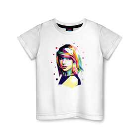 Детская футболка хлопок с принтом Taylor Swift в Екатеринбурге, 100% хлопок | круглый вырез горловины, полуприлегающий силуэт, длина до линии бедер | Тематика изображения на принте: taylor swift | музыка | тэйлор свифт