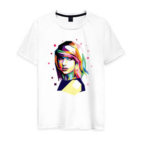 Мужская футболка хлопок с принтом Taylor Swift в Екатеринбурге, 100% хлопок | прямой крой, круглый вырез горловины, длина до линии бедер, слегка спущенное плечо. | taylor swift | музыка | тэйлор свифт