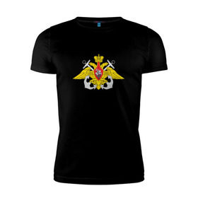 Мужская футболка премиум с принтом Военно-морской Флот в Екатеринбурге, 92% хлопок, 8% лайкра | приталенный силуэт, круглый вырез ворота, длина до линии бедра, короткий рукав | армия | военно морской флот | военный | войска | вооруженные | силы | служба | эмблема