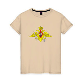 Женская футболка хлопок с принтом РВСН средняя в Екатеринбурге, 100% хлопок | прямой крой, круглый вырез горловины, длина до линии бедер, слегка спущенное плечо | армия | военный | войска | вооруженные | рвсн средняя | силы | служба | эмблема