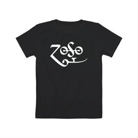 Детская футболка хлопок с принтом Led Zeppelin в Екатеринбурге, 100% хлопок | круглый вырез горловины, полуприлегающий силуэт, длина до линии бедер | Тематика изображения на принте: led zeppelin music лэд зепплин