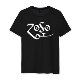 Мужская футболка хлопок с принтом Led Zeppelin в Екатеринбурге, 100% хлопок | прямой крой, круглый вырез горловины, длина до линии бедер, слегка спущенное плечо. | led zeppelin music лэд зепплин