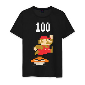 Мужская футболка хлопок с принтом Mario в Екатеринбурге, 100% хлопок | прямой крой, круглый вырез горловины, длина до линии бедер, слегка спущенное плечо. | Тематика изображения на принте: nintendo | марио | нинтендо