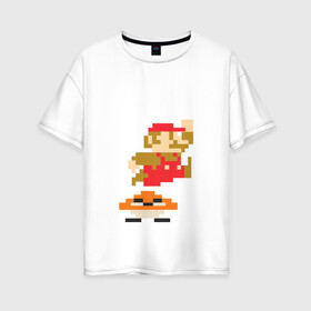 Женская футболка хлопок Oversize с принтом Mario в Екатеринбурге, 100% хлопок | свободный крой, круглый ворот, спущенный рукав, длина до линии бедер
 | nintendo | марио | нинтендо