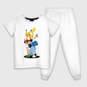 Детская пижама хлопок с принтом Пикачу в Екатеринбурге, 100% хлопок |  брюки и футболка прямого кроя, без карманов, на брюках мягкая резинка на поясе и по низу штанин
 | 