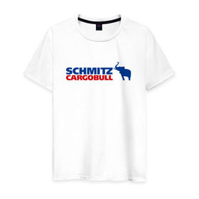 Мужская футболка хлопок с принтом Schmitz в Екатеринбурге, 100% хлопок | прямой крой, круглый вырез горловины, длина до линии бедер, слегка спущенное плечо. | Тематика изображения на принте: 