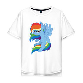 Мужская футболка хлопок Oversize с принтом Rainbow Dash Angry в Екатеринбурге, 100% хлопок | свободный крой, круглый ворот, “спинка” длиннее передней части | Тематика изображения на принте: friendship is magic | my little pony | rainbow dash