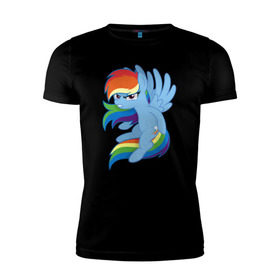 Мужская футболка премиум с принтом Rainbow Dash Angry в Екатеринбурге, 92% хлопок, 8% лайкра | приталенный силуэт, круглый вырез ворота, длина до линии бедра, короткий рукав | friendship is magic | my little pony | rainbow dash