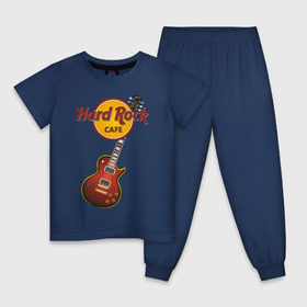 Детская пижама хлопок с принтом Hard Rock cafe в Екатеринбурге, 100% хлопок |  брюки и футболка прямого кроя, без карманов, на брюках мягкая резинка на поясе и по низу штанин
 | гитара