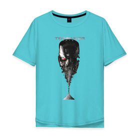 Мужская футболка хлопок Oversize с принтом Терминатор в Екатеринбурге, 100% хлопок | свободный крой, круглый ворот, “спинка” длиннее передней части | genisys | terminator | арнольд | генезис | терминатор | шварцнеггер