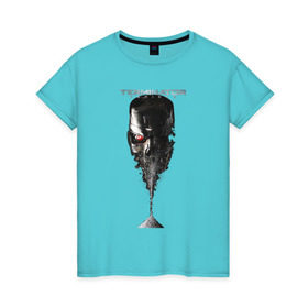 Женская футболка хлопок с принтом Терминатор в Екатеринбурге, 100% хлопок | прямой крой, круглый вырез горловины, длина до линии бедер, слегка спущенное плечо | genisys | terminator | арнольд | генезис | терминатор | шварцнеггер