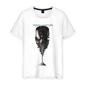 Мужская футболка хлопок с принтом Терминатор в Екатеринбурге, 100% хлопок | прямой крой, круглый вырез горловины, длина до линии бедер, слегка спущенное плечо. | genisys | terminator | арнольд | генезис | терминатор | шварцнеггер