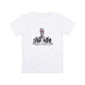Детская футболка хлопок с принтом Терминатор в Екатеринбурге, 100% хлопок | круглый вырез горловины, полуприлегающий силуэт, длина до линии бедер | genisys | terminator | арнольд | генезис | терминатор | шварцнеггер