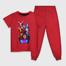 Детская пижама хлопок с принтом Five Nights at Freddys 2 в Екатеринбурге, 100% хлопок |  брюки и футболка прямого кроя, без карманов, на брюках мягкая резинка на поясе и по низу штанин
 | five nights at freddys 2 toy | fnaf | фнаф
