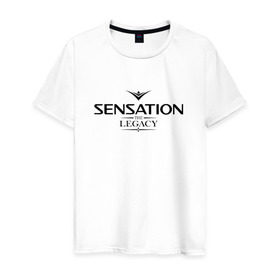 Мужская футболка хлопок с принтом Sensation The Legacy в Екатеринбурге, 100% хлопок | прямой крой, круглый вырез горловины, длина до линии бедер, слегка спущенное плечо. | amsterdam | sensation | the legacy | сэнсэйшн