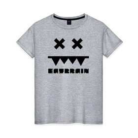 Женская футболка хлопок с принтом Eatbrain Logo в Екатеринбурге, 100% хлопок | прямой крой, круглый вырез горловины, длина до линии бедер, слегка спущенное плечо | eatbrain | music | для любителей жирного neurofunk звучания.drum