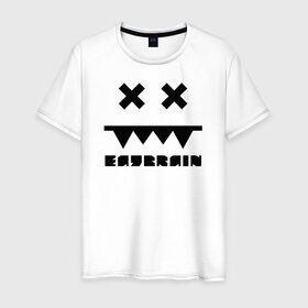 Мужская футболка хлопок с принтом Eatbrain Logo в Екатеринбурге, 100% хлопок | прямой крой, круглый вырез горловины, длина до линии бедер, слегка спущенное плечо. | eatbrain | music | для любителей жирного neurofunk звучания.drum