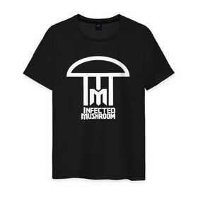 Мужская футболка хлопок с принтом Inficted Mushroom в Екатеринбурге, 100% хлопок | прямой крой, круглый вырез горловины, длина до линии бедер, слегка спущенное плечо. | goa | infected mushroom | psytrance