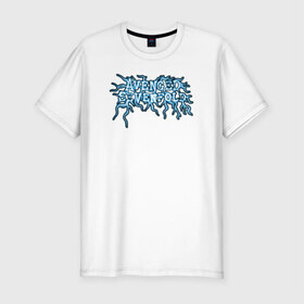 Мужская футболка премиум с принтом Avenged Sevenfold logo3 в Екатеринбурге, 92% хлопок, 8% лайкра | приталенный силуэт, круглый вырез ворота, длина до линии бедра, короткий рукав | Тематика изображения на принте: 
