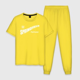 Мужская пижама хлопок с принтом Springfield isotopes в Екатеринбурге, 100% хлопок | брюки и футболка прямого кроя, без карманов, на брюках мягкая резинка на поясе и по низу штанин
 | springfield isotopes симпсоны simpsons homer