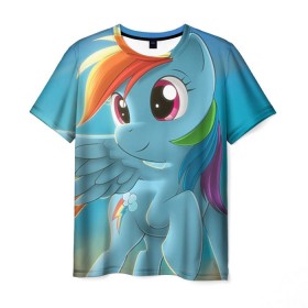 Мужская футболка 3D с принтом My littlle pony в Екатеринбурге, 100% полиэфир | прямой крой, круглый вырез горловины, длина до линии бедер | littlle | littlle pony | pony | пони