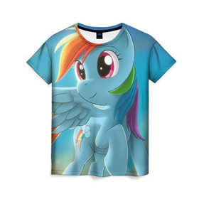 Женская футболка 3D с принтом My littlle pony в Екатеринбурге, 100% полиэфир ( синтетическое хлопкоподобное полотно) | прямой крой, круглый вырез горловины, длина до линии бедер | littlle | littlle pony | pony | пони
