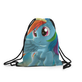 Рюкзак-мешок 3D с принтом My littlle pony в Екатеринбурге, 100% полиэстер | плотность ткани — 200 г/м2, размер — 35 х 45 см; лямки — толстые шнурки, застежка на шнуровке, без карманов и подкладки | littlle | littlle pony | pony | пони