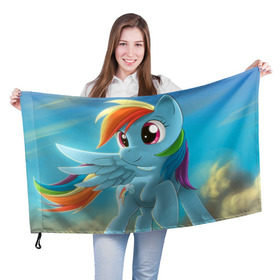 Флаг 3D с принтом My littlle pony в Екатеринбурге, 100% полиэстер | плотность ткани — 95 г/м2, размер — 67 х 109 см. Принт наносится с одной стороны | littlle | littlle pony | pony | пони