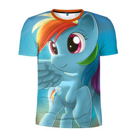Мужская футболка 3D спортивная с принтом My littlle pony в Екатеринбурге, 100% полиэстер с улучшенными характеристиками | приталенный силуэт, круглая горловина, широкие плечи, сужается к линии бедра | Тематика изображения на принте: littlle | littlle pony | pony | пони