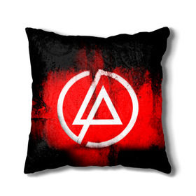 Подушка 3D с принтом Linkin Park в Екатеринбурге, наволочка – 100% полиэстер, наполнитель – холлофайбер (легкий наполнитель, не вызывает аллергию). | состоит из подушки и наволочки. Наволочка на молнии, легко снимается для стирки | linkin park | линкин парк | логотип | рок