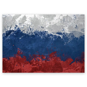 Поздравительная открытка с принтом Флаг России в Екатеринбурге, 100% бумага | плотность бумаги 280 г/м2, матовая, на обратной стороне линовка и место для марки
 | патриот | россия | рф | флаг