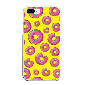 Чехол для iPhone 7Plus/8 Plus матовый с принтом Пончики в Екатеринбурге, Силикон | Область печати: задняя сторона чехла, без боковых панелей | donut | simpsons | паттерн | пончик