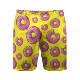 Мужские шорты 3D спортивные с принтом Пончики в Екатеринбурге,  |  | donut | simpsons | паттерн | пончик