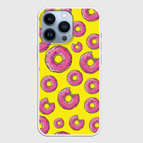 Чехол для iPhone 13 Pro с принтом Пончики в Екатеринбурге,  |  | donut | simpsons | паттерн | пончик