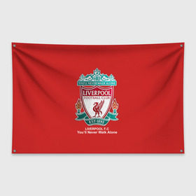 Флаг-баннер с принтом Liverpool в Екатеринбурге, 100% полиэстер | размер 67 х 109 см, плотность ткани — 95 г/м2; по краям флага есть четыре люверса для крепления | ливерпуль