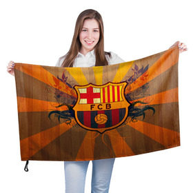 Флаг 3D с принтом Barcelona в Екатеринбурге, 100% полиэстер | плотность ткани — 95 г/м2, размер — 67 х 109 см. Принт наносится с одной стороны | barcelona | барса | барселона | спорт | футбол