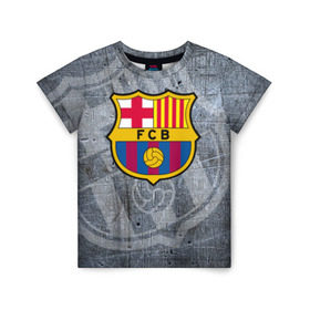 Детская футболка 3D с принтом Barcelona в Екатеринбурге, 100% гипоаллергенный полиэфир | прямой крой, круглый вырез горловины, длина до линии бедер, чуть спущенное плечо, ткань немного тянется | barcelona | барса | барселона | спорт | футбол