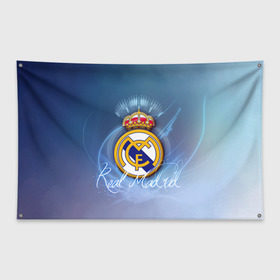 Флаг-баннер с принтом Real Madrid в Екатеринбурге, 100% полиэстер | размер 67 х 109 см, плотность ткани — 95 г/м2; по краям флага есть четыре люверса для крепления | Тематика изображения на принте: real madrid | реал мадрид | спорт | футбол