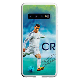 Чехол для Samsung Galaxy S10 с принтом Ronaldo в Екатеринбурге, Силикон | Область печати: задняя сторона чехла, без боковых панелей | роналдо