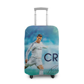 Чехол для чемодана 3D с принтом Ronaldo в Екатеринбурге, 86% полиэфир, 14% спандекс | двустороннее нанесение принта, прорези для ручек и колес | Тематика изображения на принте: роналдо