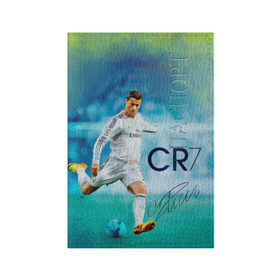 Обложка для паспорта матовая кожа с принтом Ronaldo в Екатеринбурге, натуральная матовая кожа | размер 19,3 х 13,7 см; прозрачные пластиковые крепления | Тематика изображения на принте: роналдо