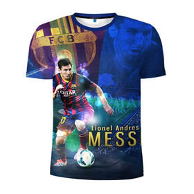 Мужская футболка 3D спортивная с принтом Messi в Екатеринбурге, 100% полиэстер с улучшенными характеристиками | приталенный силуэт, круглая горловина, широкие плечи, сужается к линии бедра | Тематика изображения на принте: месси