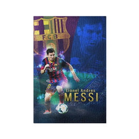 Обложка для паспорта матовая кожа с принтом Messi в Екатеринбурге, натуральная матовая кожа | размер 19,3 х 13,7 см; прозрачные пластиковые крепления | Тематика изображения на принте: месси